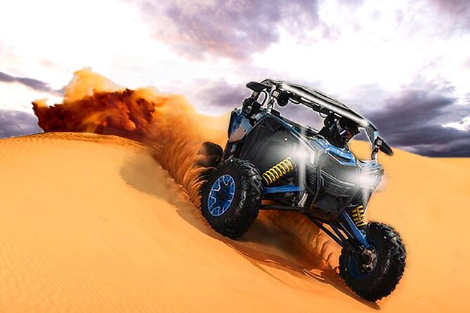 CAN-AM Buggy 04 Seater with Camel Riding and Sand Skiing - The Can-Am 1000cc 4-seater setup: ride together, then race the dunes