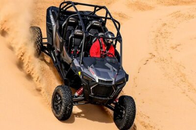 Polaris 1000CC Buggy 04 Seater with Camel Riding and Sand Skiing - Gear up for impact: helmets, goggles, and gloves in the dunes