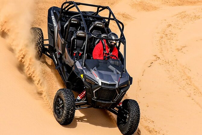 Polaris 1000CC Buggy 04 Seater with Camel Riding and Sand Skiing - Gear up for impact: helmets, goggles, and gloves in the dunes